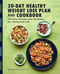Cover of the fitness recipe book, displaying high-protein meals and meal prep tips with a fresh salad, yogurt topped with granola, and vegetable-herb spaghetti.